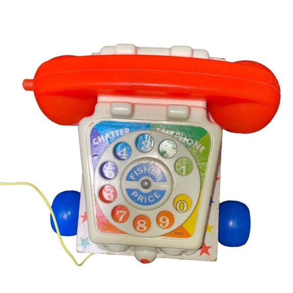 Fisher-Price Chatter Telephone Toy With Blue Wheels & Red Receiver - Picture 2 of 16